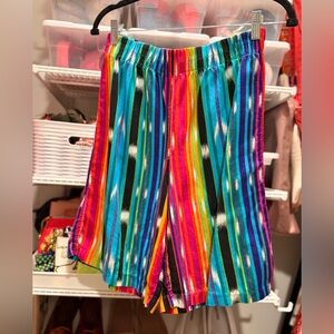 Vintage Avon Multicolor Striped Elastic-Waist Shorts